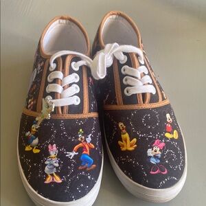 The Bradford Exchange Black and Brown Sneakers with Cartoon Design Disney